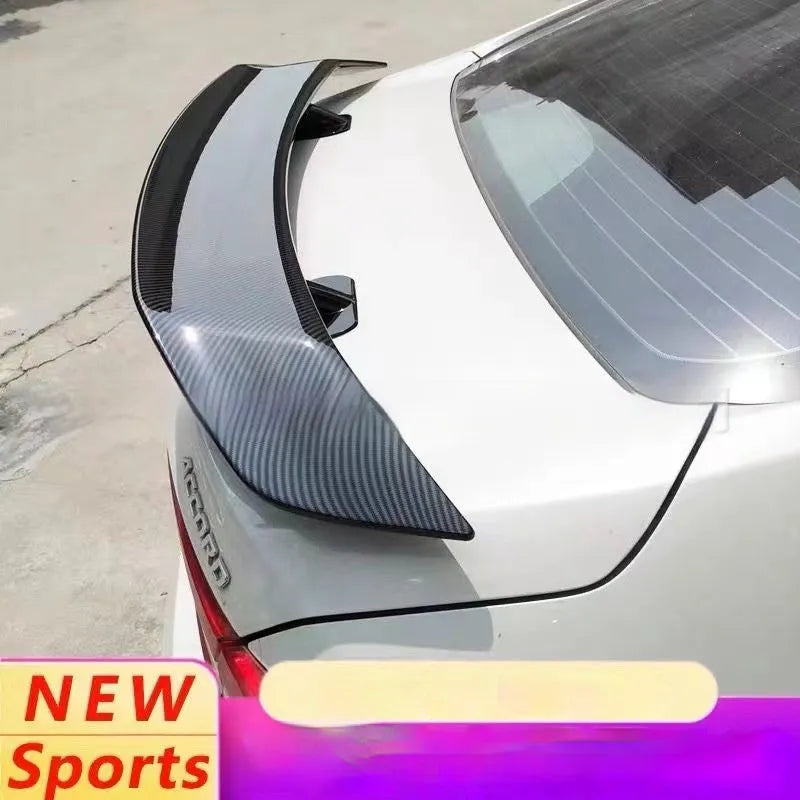Universal punch-free car spoiler in ABS plastic with adhesive mounting