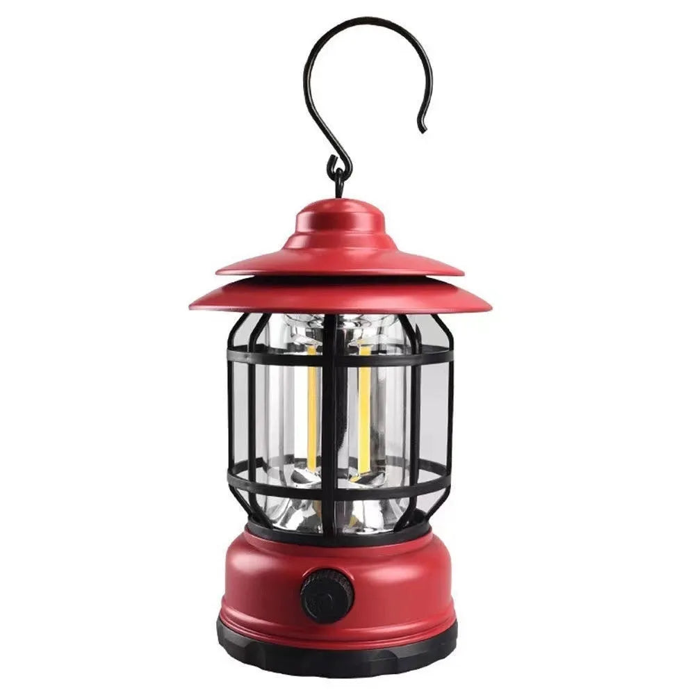 Portable camping head lamp lantern in black, dark green, or red colour options