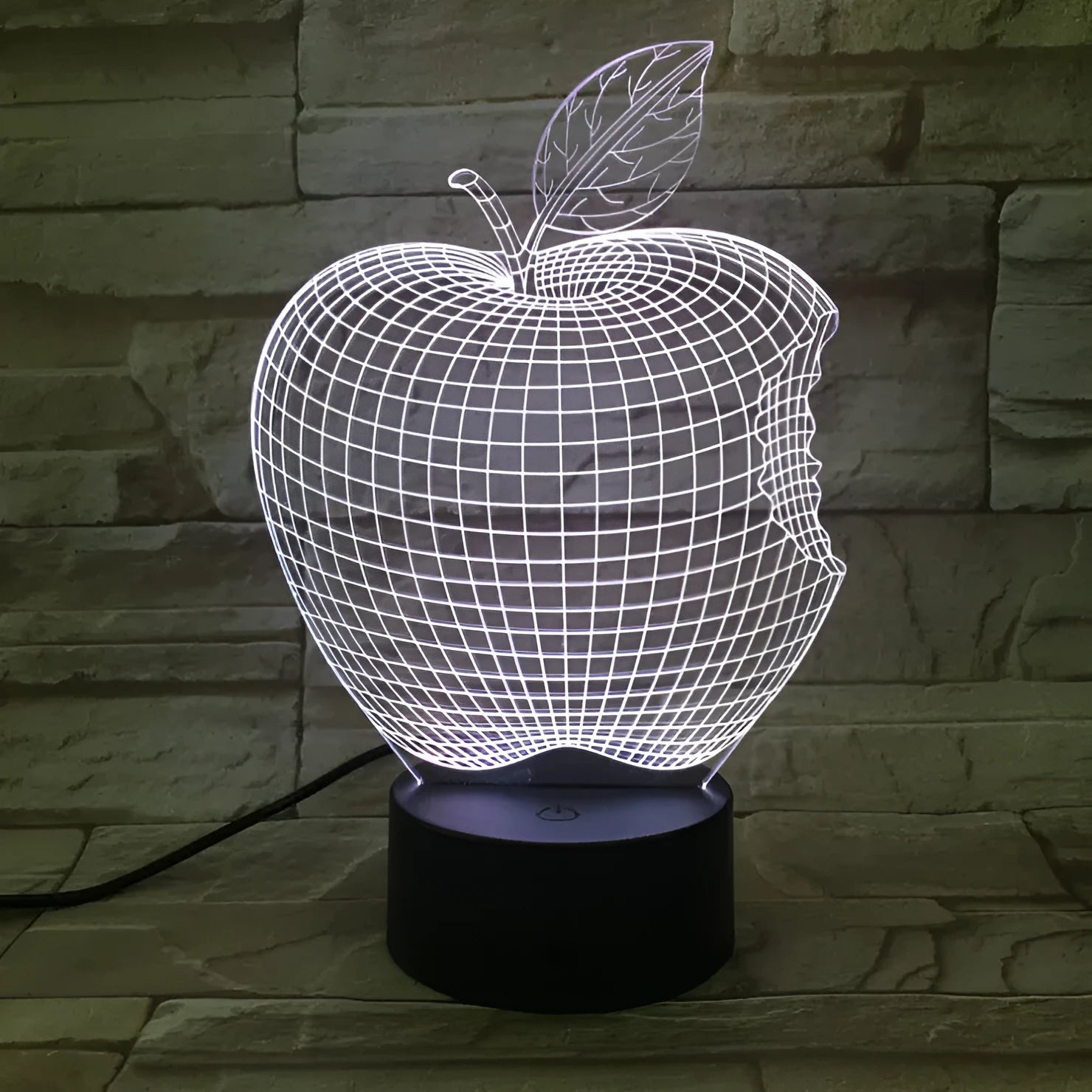Colourful 3D fruit-shaped night light with acrylic shade and touch controls.