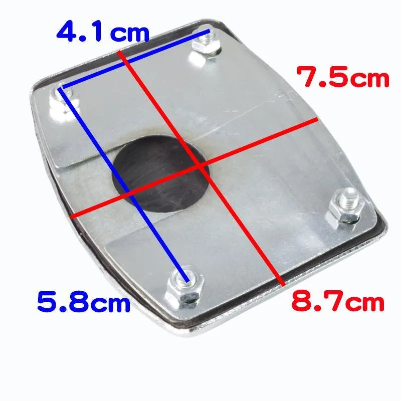 Metal motorcycle brake pedal skid plate for motorbike and scooter installation