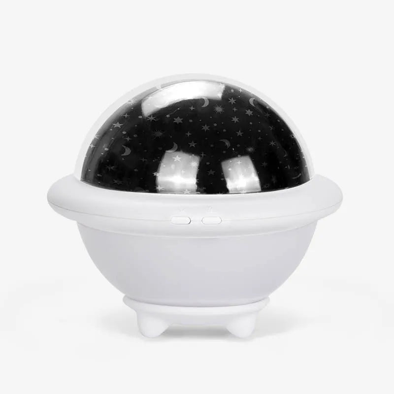 UFO-shaped plastic starry sky projection night light in pink, white, or green colours