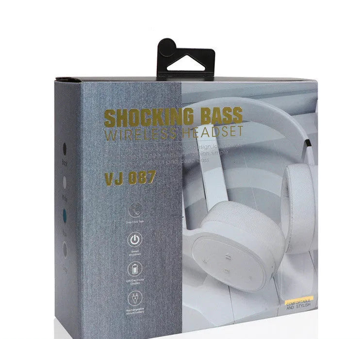Wireless Bluetooth over-ear headset shown in black, with visible ear cup and headband.