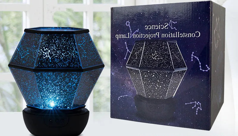 Children's LED night light with rotating star projections and USB power cable