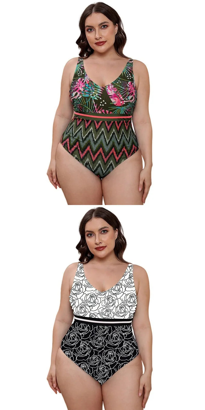 Women's blue striped vest print one-piece swimsuit with spaghetti straps on a mannequin