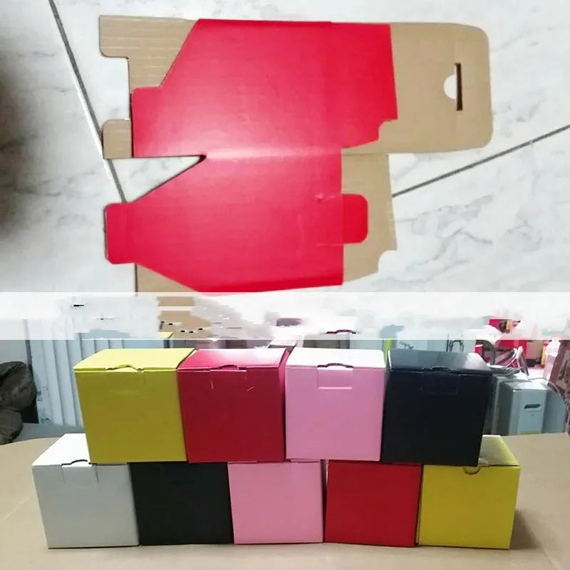 Square corrugated cardboard packaging box in black, brown, grey, and white colour options showing 3mm thickness