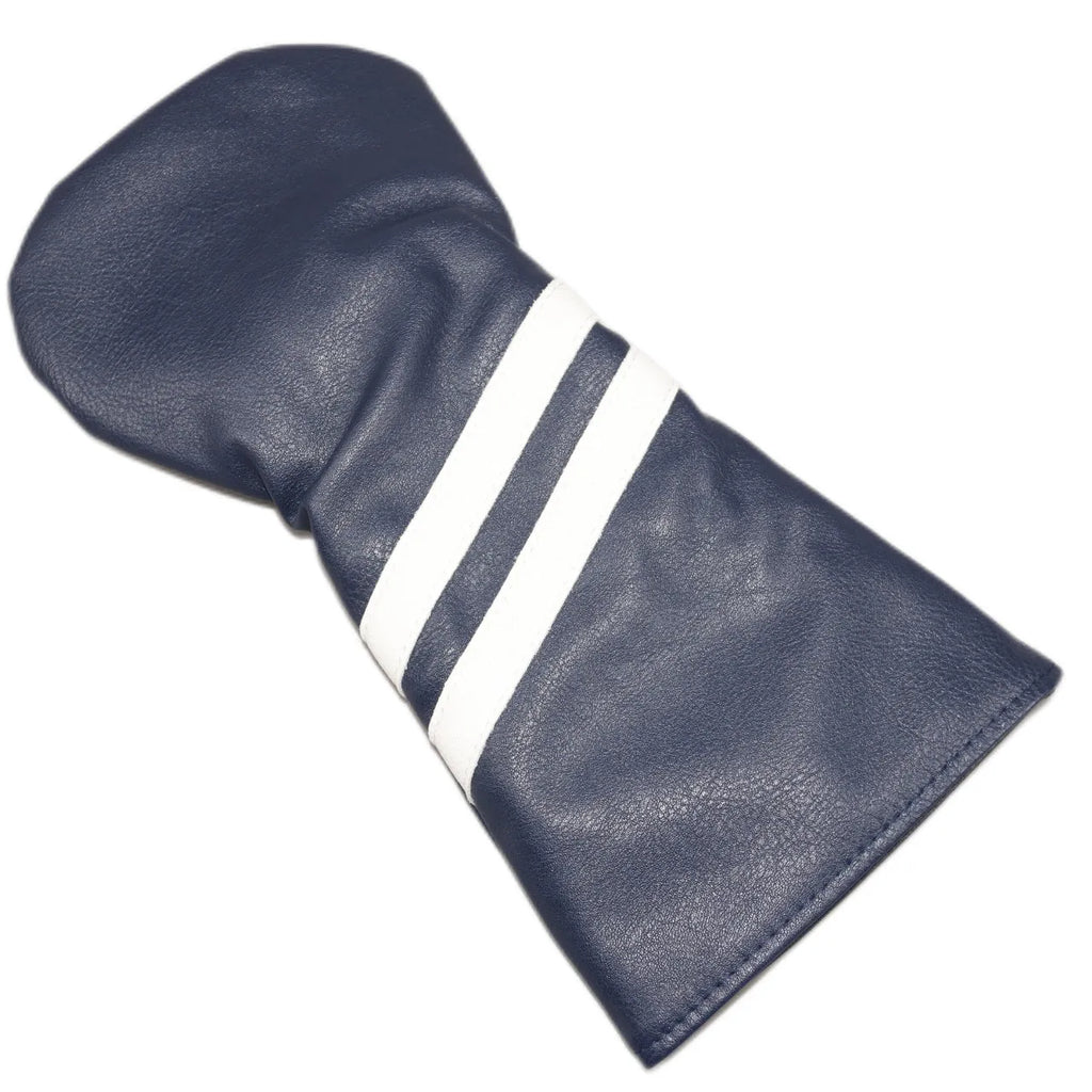 A golf club head cover with two diagonal stripes, shown in one of six available colours.