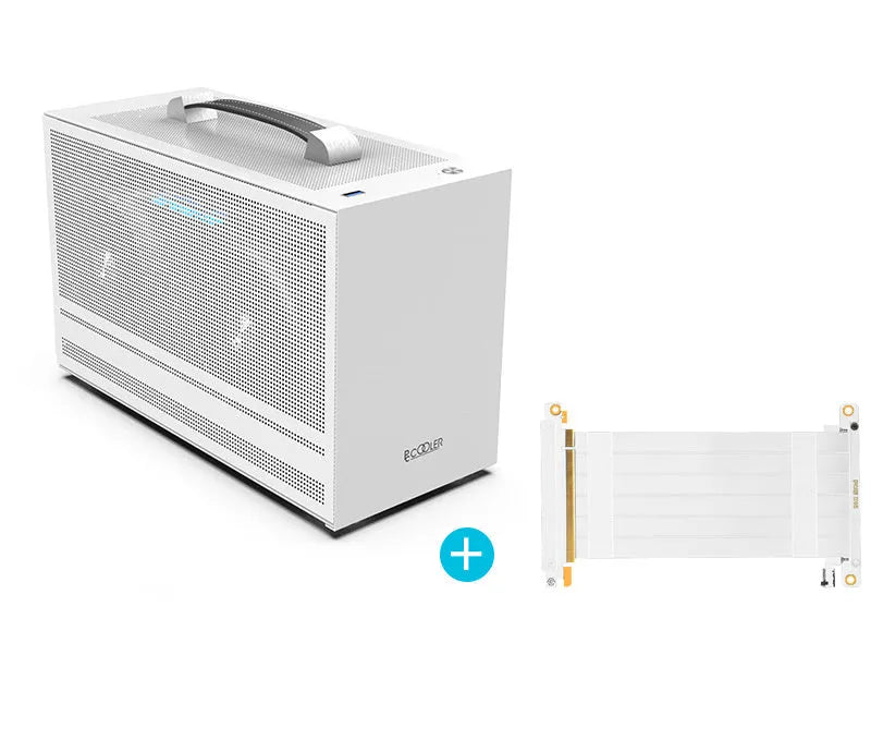 Hummingbird PRO mini-ITX desktop computer chassis in titanium grey and white colour options