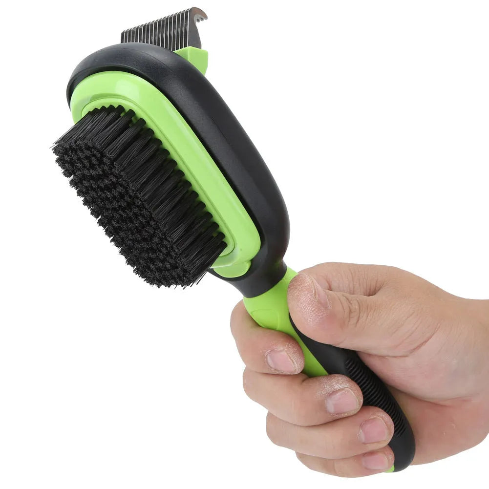 5-in-1 pet grooming comb set with ABS, TPR, and stainless steel tools for cats and dogs in compact case