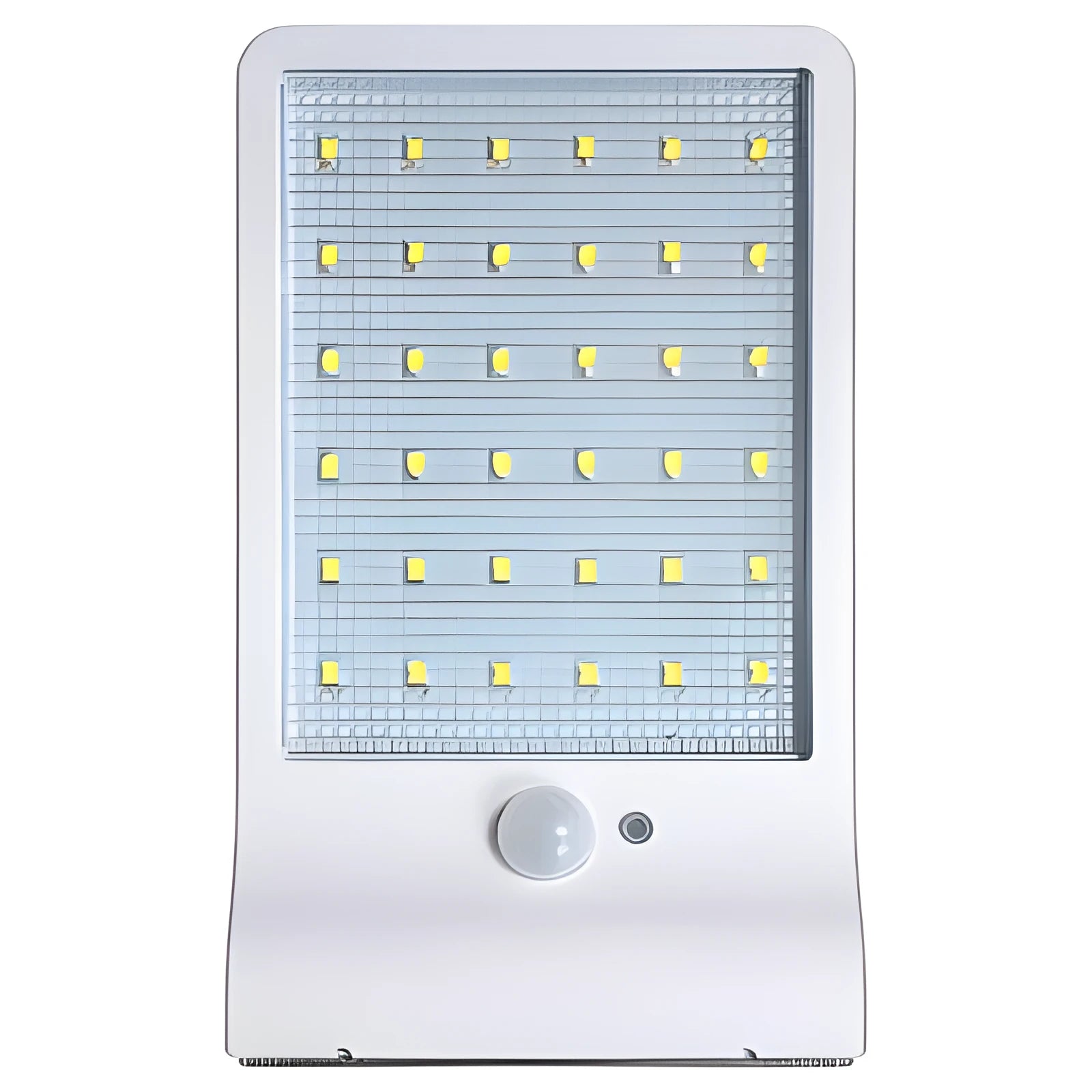 Black and white outdoor solar-powered garden light with IP65 waterproof rating for courtyards and balconies.