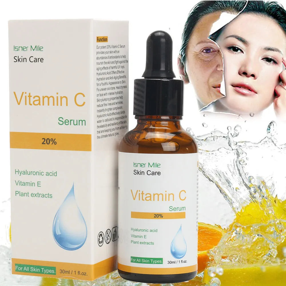 30ml bottle of vitamin C serum skincare essence for brightening and hydration