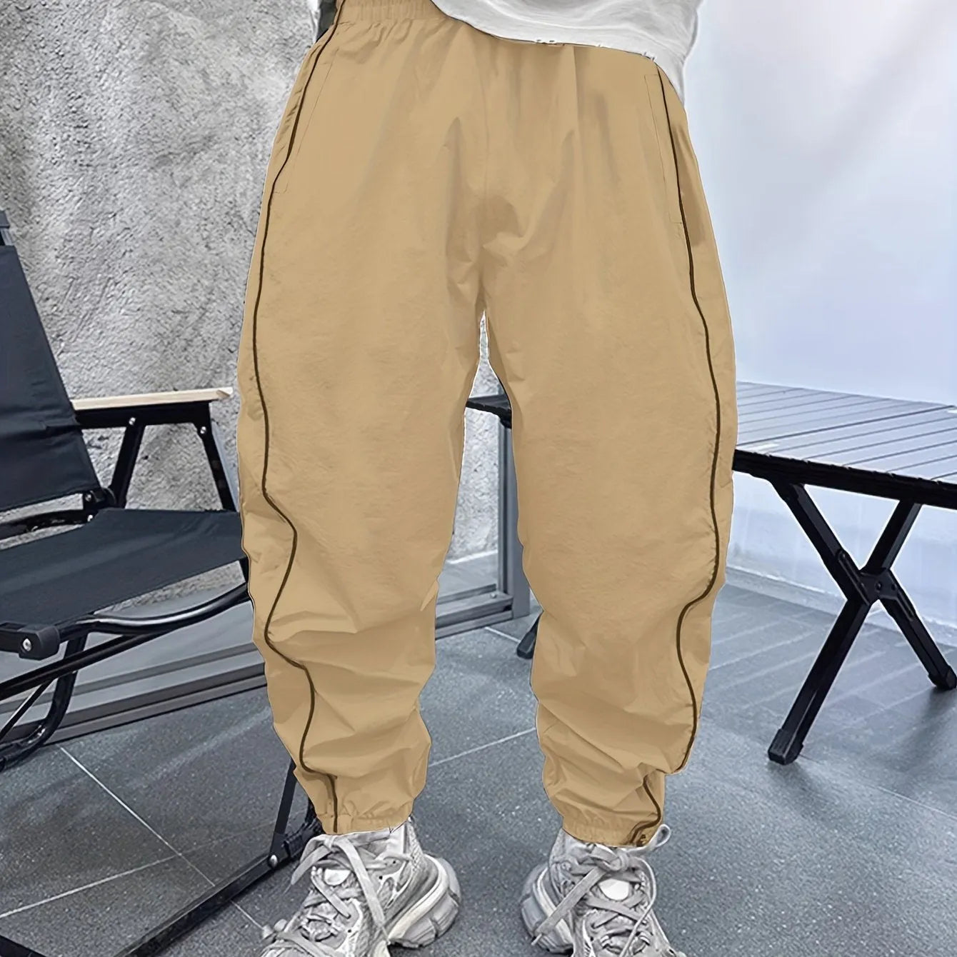 Men's bamboo fibre casual sports trousers in cropped length with high elasticity