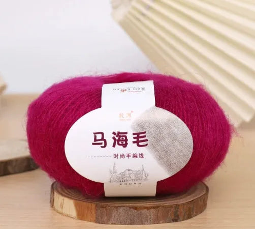 Mohair wool ball for DIY scarf knitting and crochet in Inverness thread style with multiple colour options