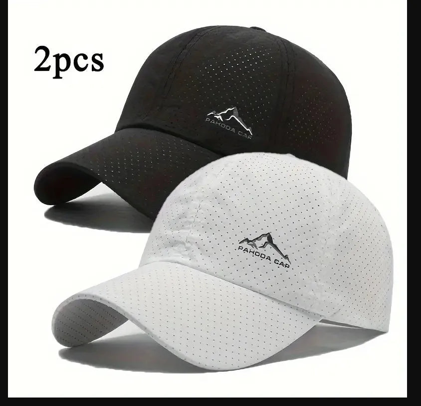 Adjustable baseball cap in polyester fabric on a solid colour background, showing dome crown and strap.