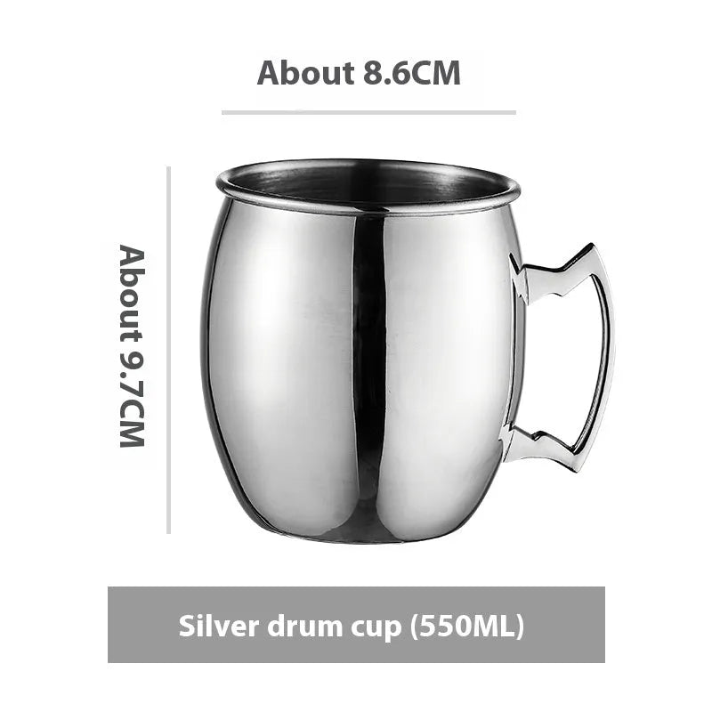 Stainless steel Moscow Mule copper plated cup with glass lining and hammer point texture