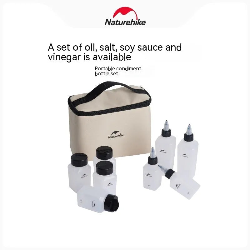 Naturehike portable seasoning bottle six-piece set with modern simplicity design for outdoor cooking