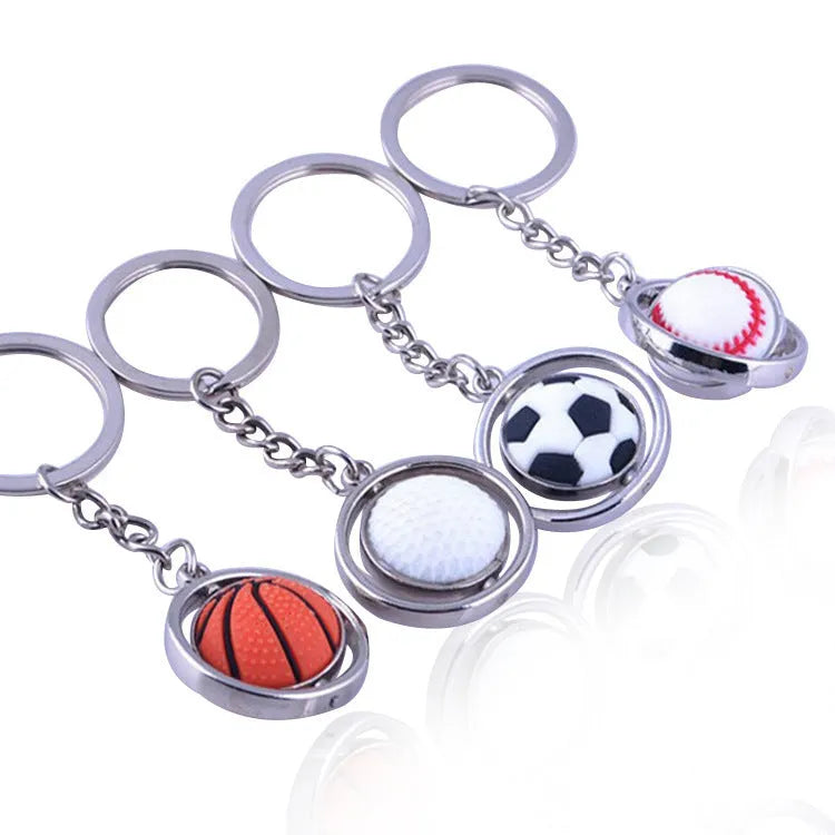 Alloy basketball keychain 94x34x4mm metal sports keyring