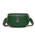 Women's soft PU leather messenger bag in saddle shape with crossbody strap