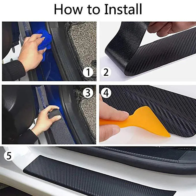 Matte finish 3D carbon fibre roll for car bumper and sill protection in various widths