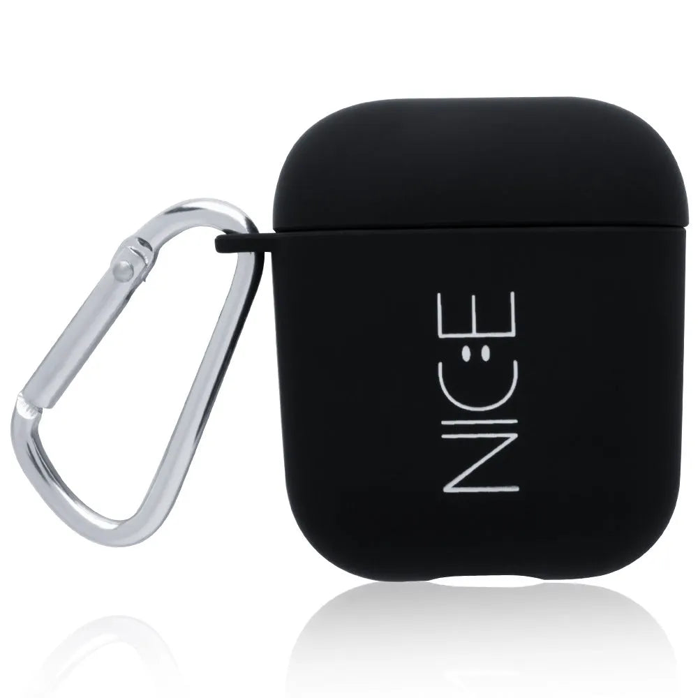 iPhone compatible AirPods PC case cover in black or pink with decorative style options