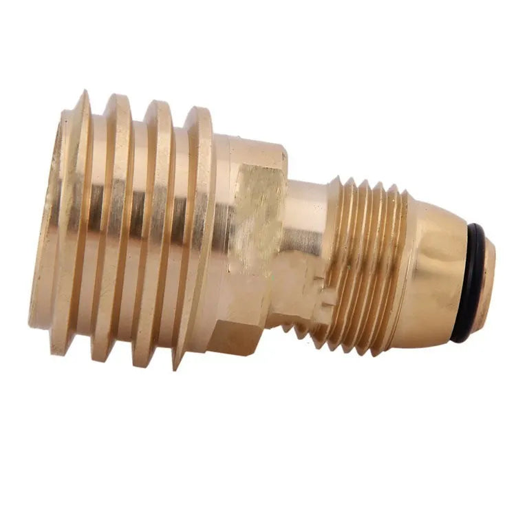 Brass gas brazier adapter with 7mm diameter and internal thread in gold colour