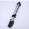Silver aluminium alloy adjustable painting easel on floor with canvas, folded length 21 inches