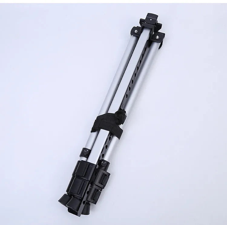 Silver aluminium alloy adjustable painting easel on floor with canvas, folded length 21 inches