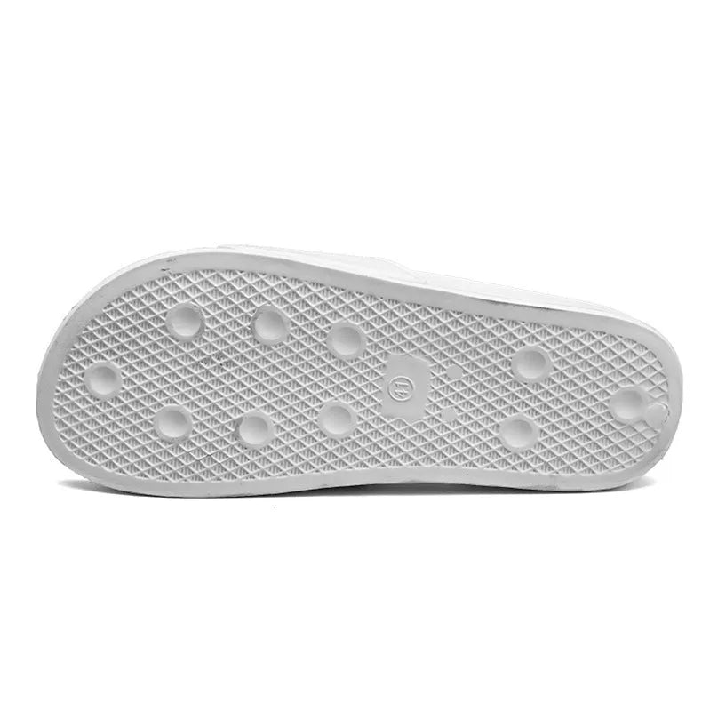Men's black and white open toe slippers with rubber soles in various EU sizes