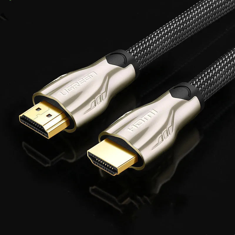 A 5-metre long HDMI cable with gold-plated connectors, shown with its bagged packaging.