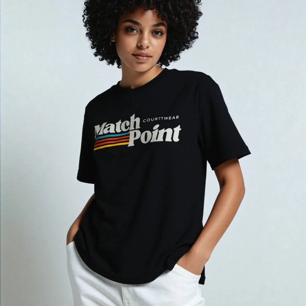 Black men's t-shirt with a 3D digital printed pattern, round neck, and short sleeves