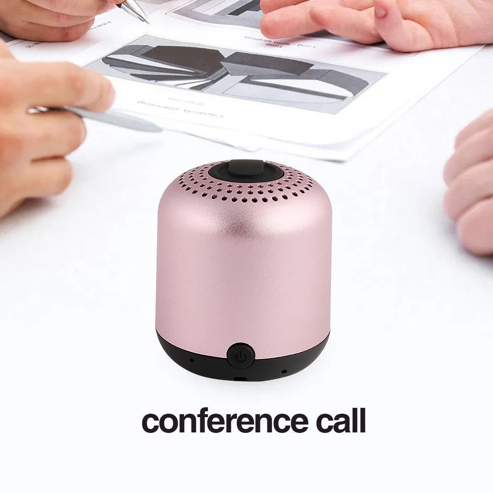 Hieha XQ11 mini Bluetooth speaker with heavy metal design in black, showing compact size and 360 degree sound capability