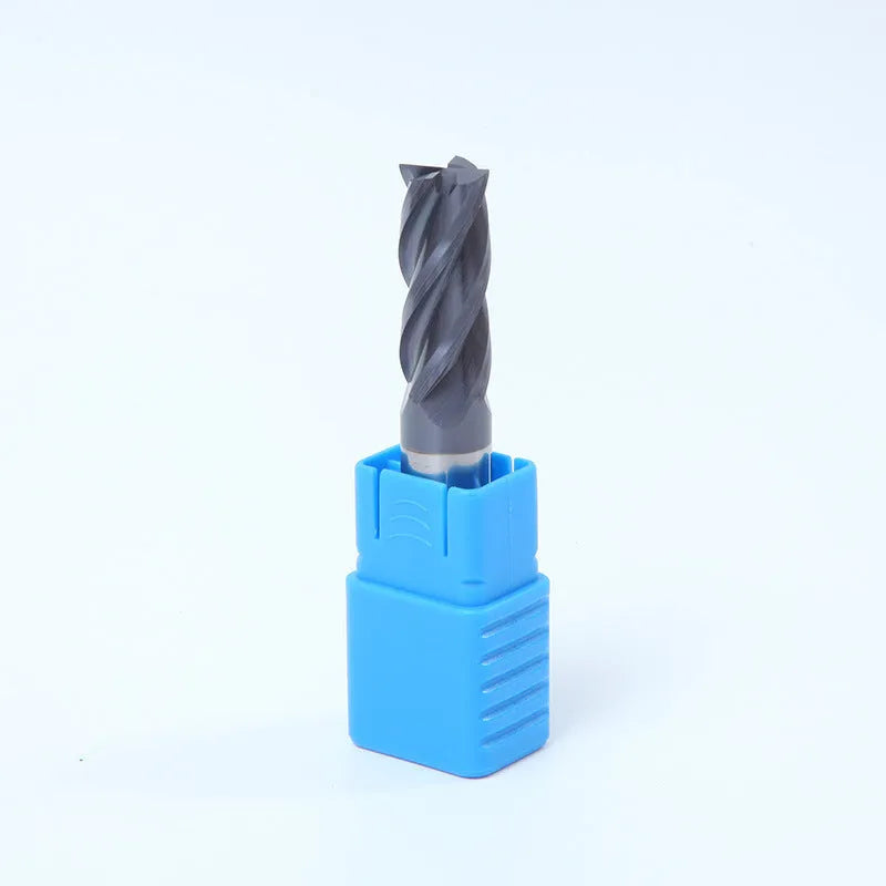 Carbide milling cutter with spiral flutes and straight shank for metal machining