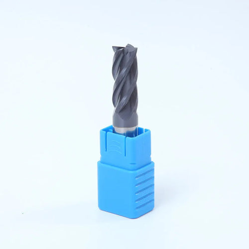 Carbide milling cutter with spiral flutes and straight shank for metal machining
