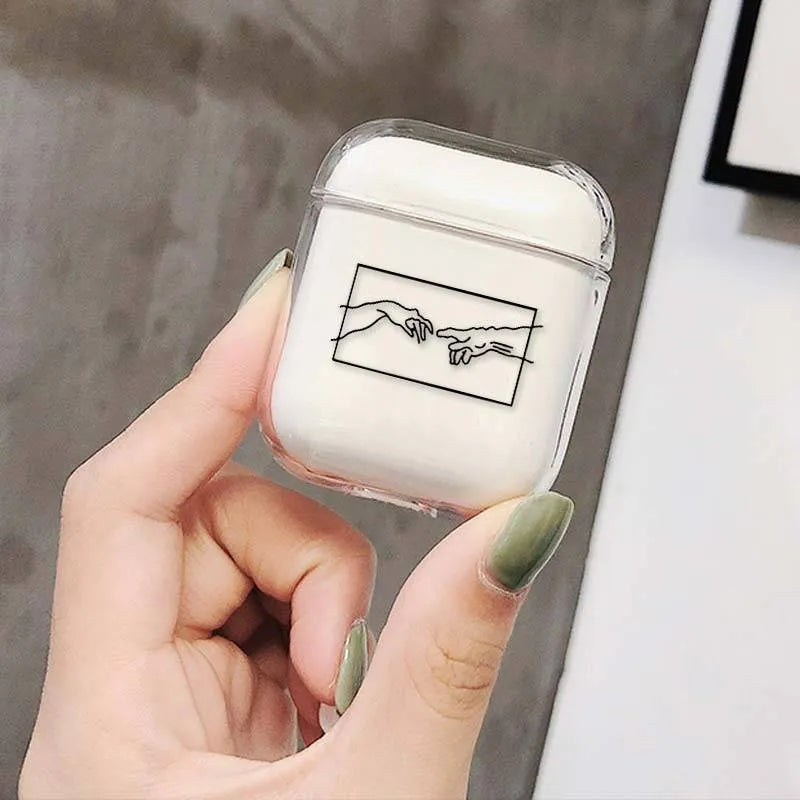 Transparent plastic protective cover for Apple AirPods wireless earbud charging case