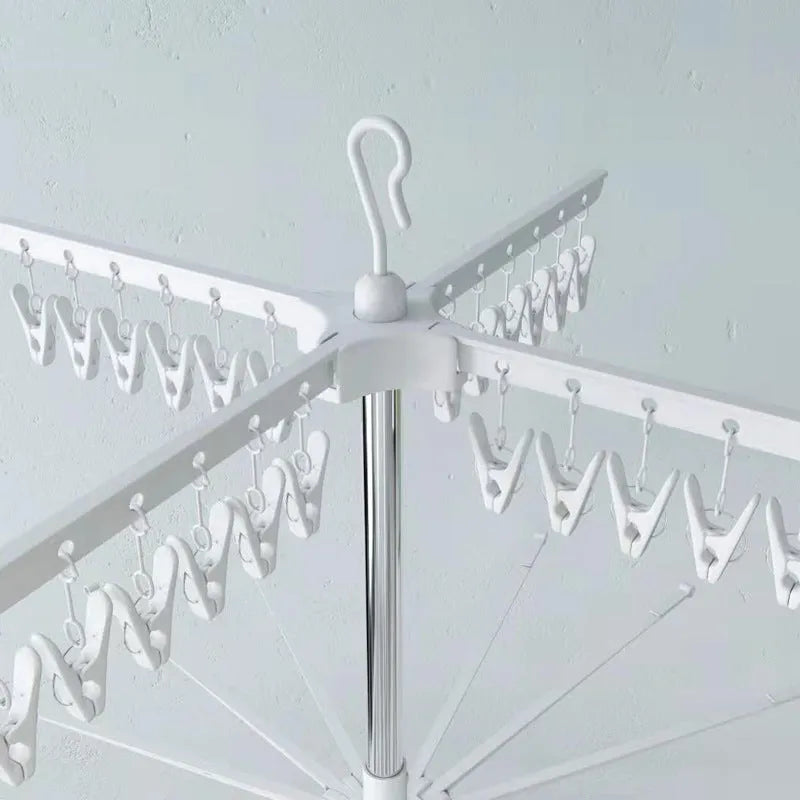 Mobile split plastic clip drying rack with three-layer stainless steel construction in modern simplicity style