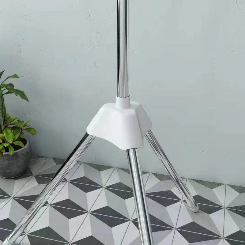 Mobile split plastic clip drying rack with three-layer stainless steel construction in modern simplicity style