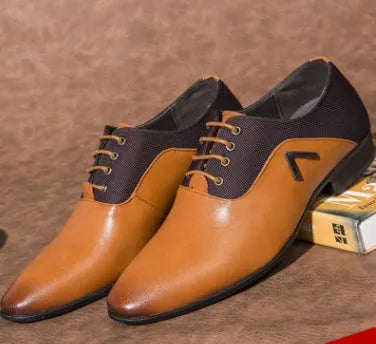Men's black Oxford shoe with artificial PU upper and rubber sole, business casual style.