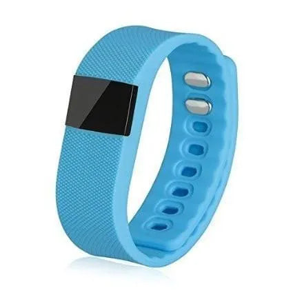 Ordinary bracelet pedometer showing step counter display on plastic wristband