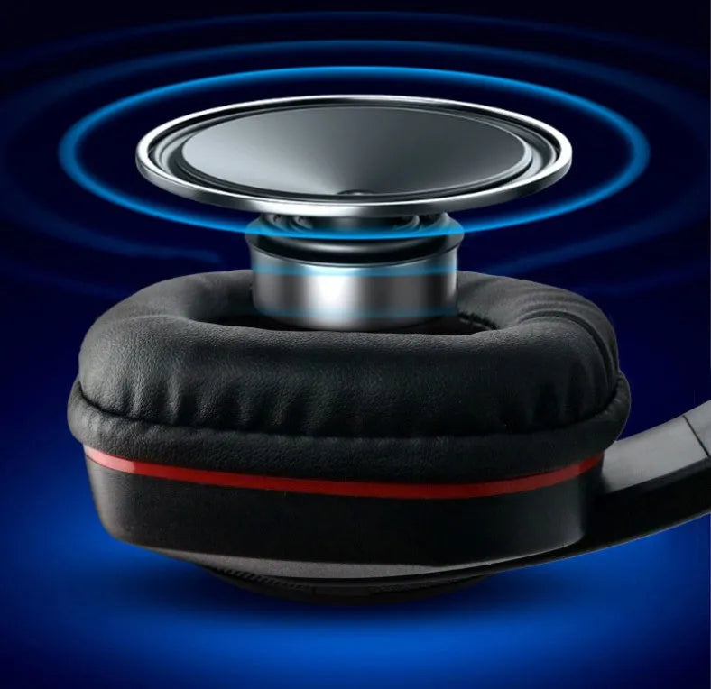 Black wired gaming headset with 1.2m cable and 6.3mm straight plug