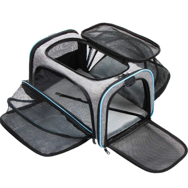 600D cation polyester cat carrier bag in small and large sizes with medium-soft hardness