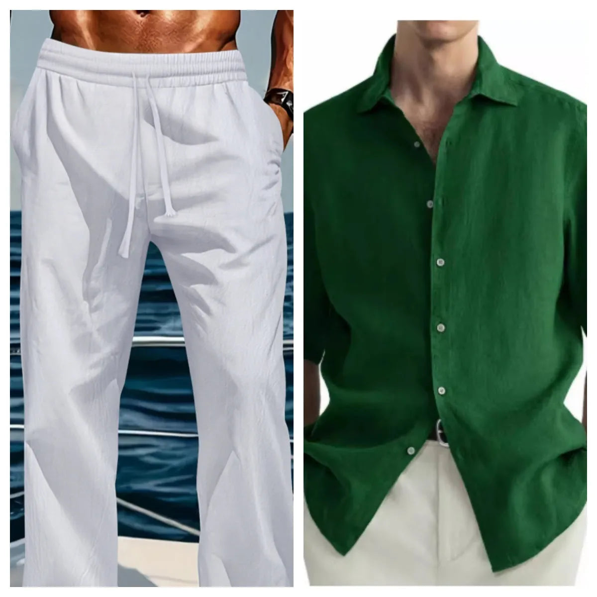 Green washed cotton men's casual shirt with a cardigan style and regular fit.