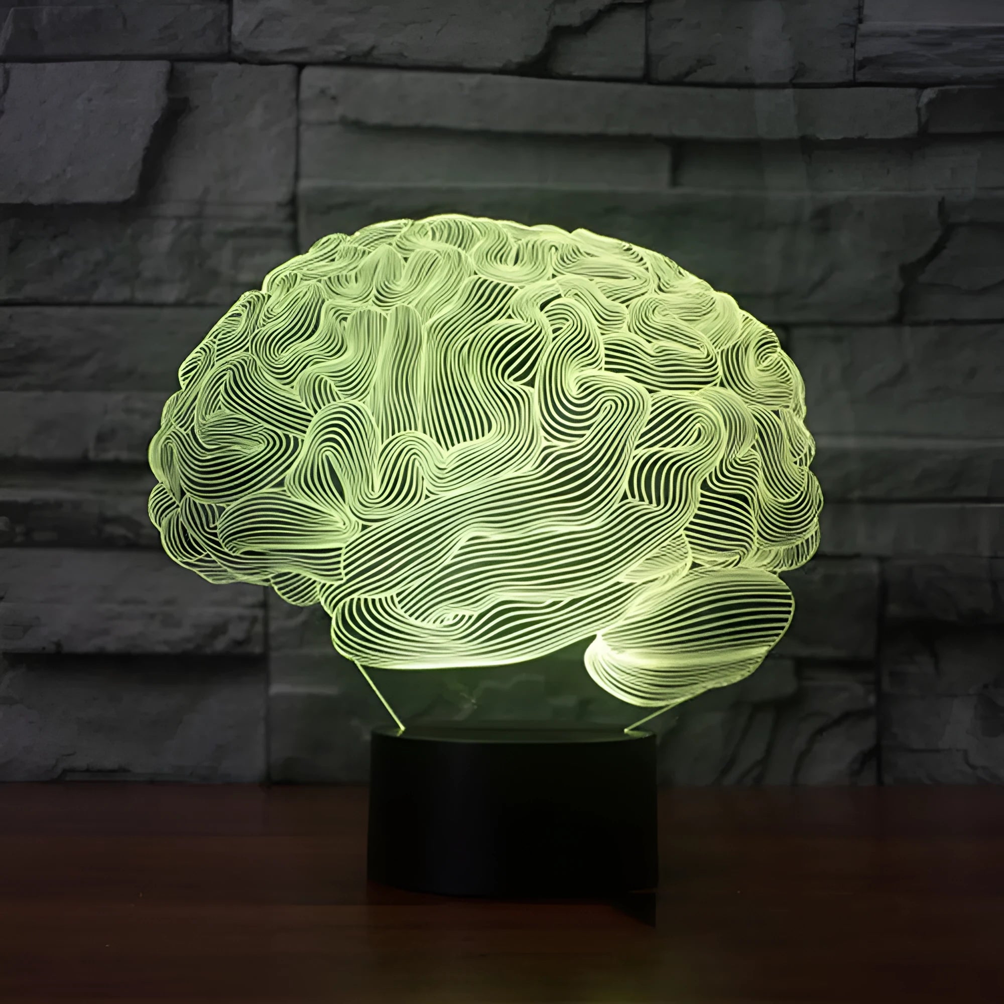 3D LED desk lamp with remote control showing colourful acrylic visual illusion design