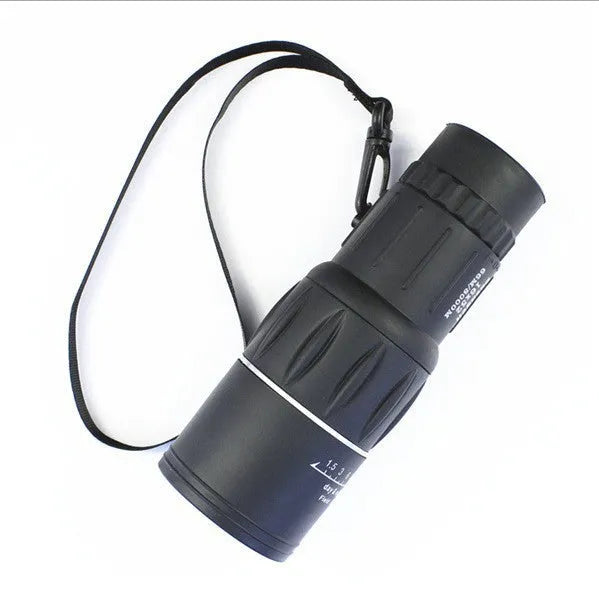 16x52 black monocular with green film HD coating and roof prism system for day and night viewing