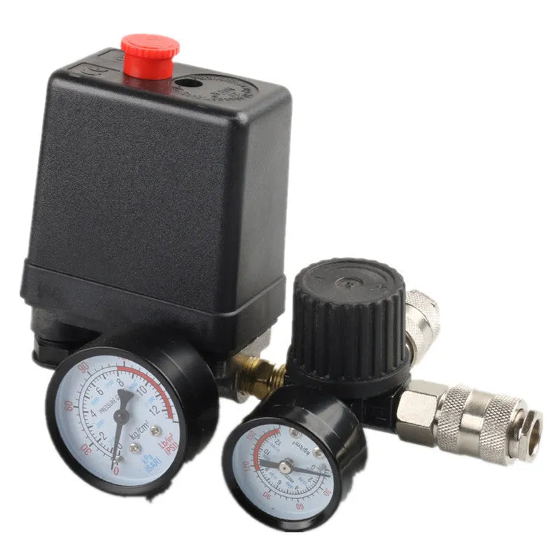 Air compressor pressure regulating valve switch with 12MM connector and 220V 380V rating label