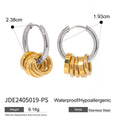 Stainless steel colour matching earrings with electroplating treatment in ins style