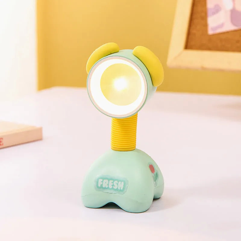 DIY cartoon magnetic small night lamp showing adjustable lighting angle and bear design