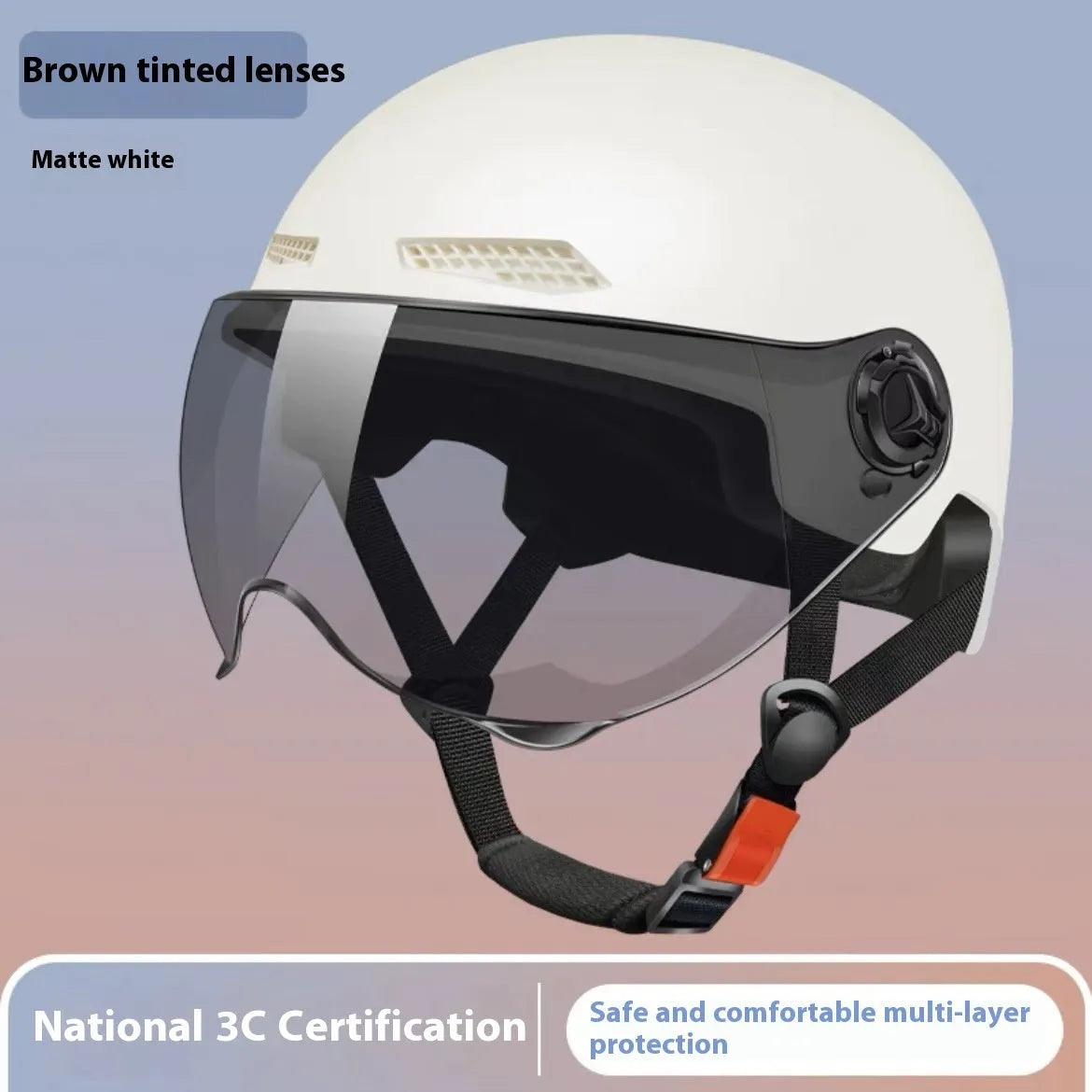 3C certified electric motorcycle helmet with sun protection visor in polypropylene construction