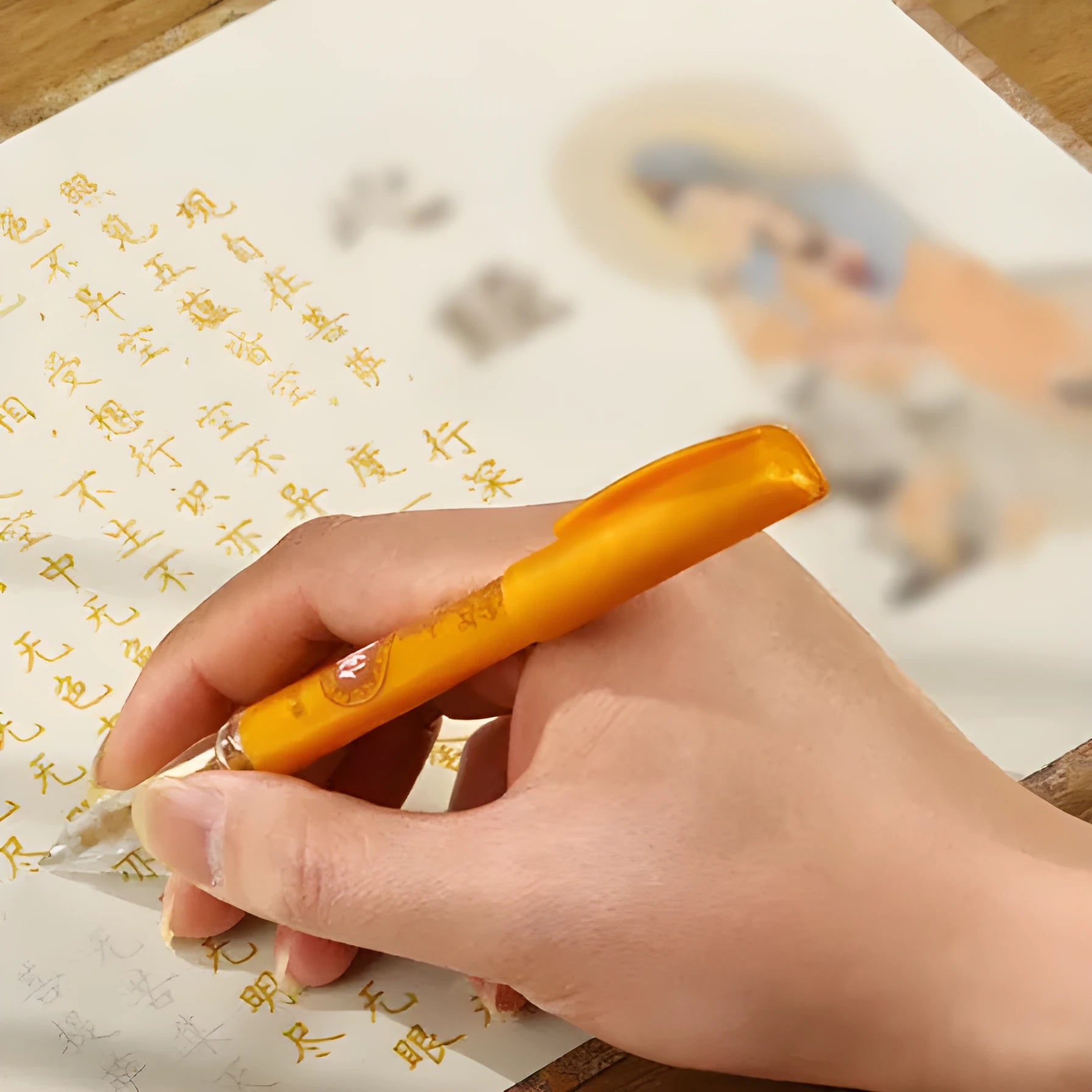 39cm hand copy sutra calligraphy practice board with hard-tipped pen and paper sheets for meditation