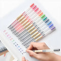 Muji 12-piece gel pen set with 0.5mm fine tips and black ink refills