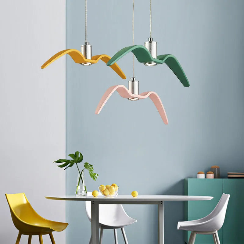 Nordic postmodern simple macaron design LED chandelier ceiling light in multiple colour options