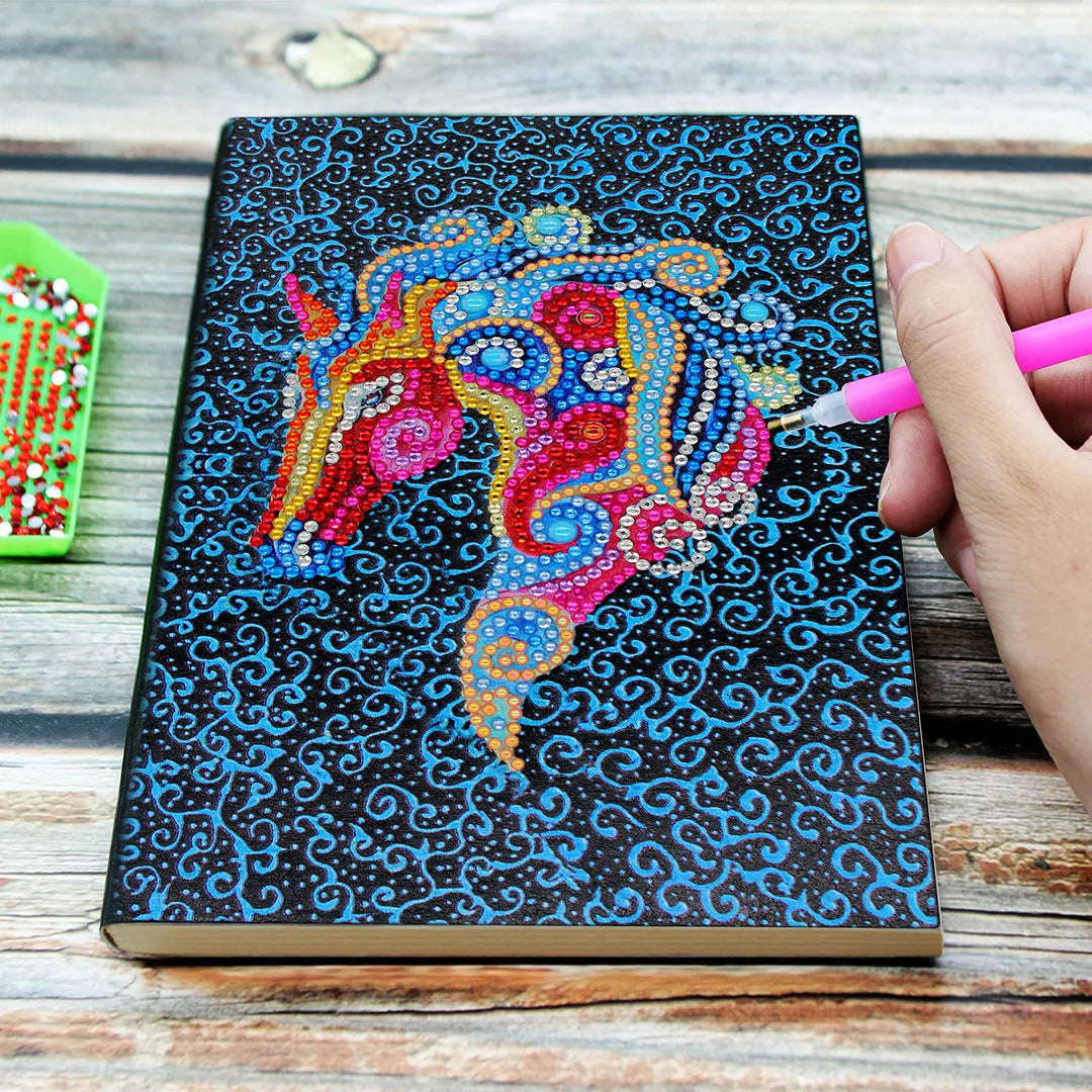 Blue diamond painting notebook A5 size 142x207x8mm with hardback cover